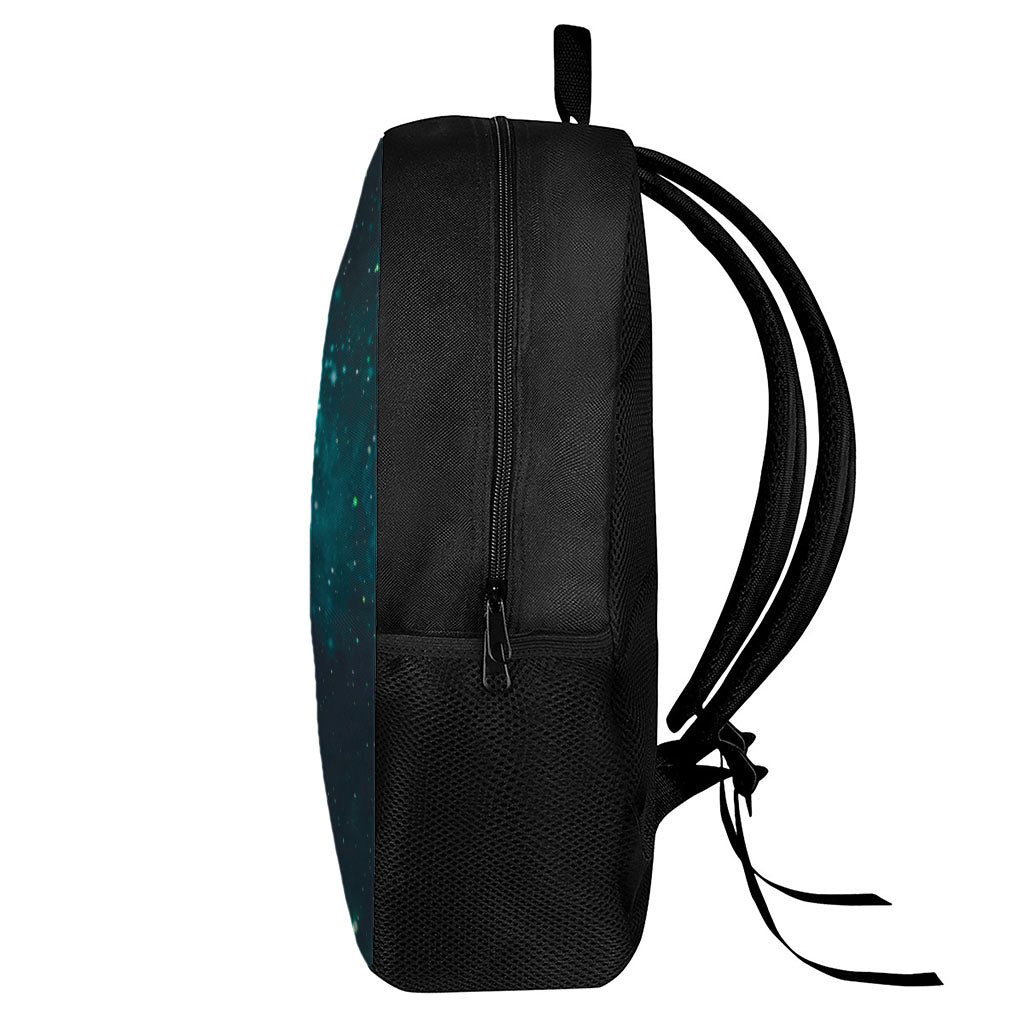 Dark Teal Galaxy Space Print 17 Inch Backpack
