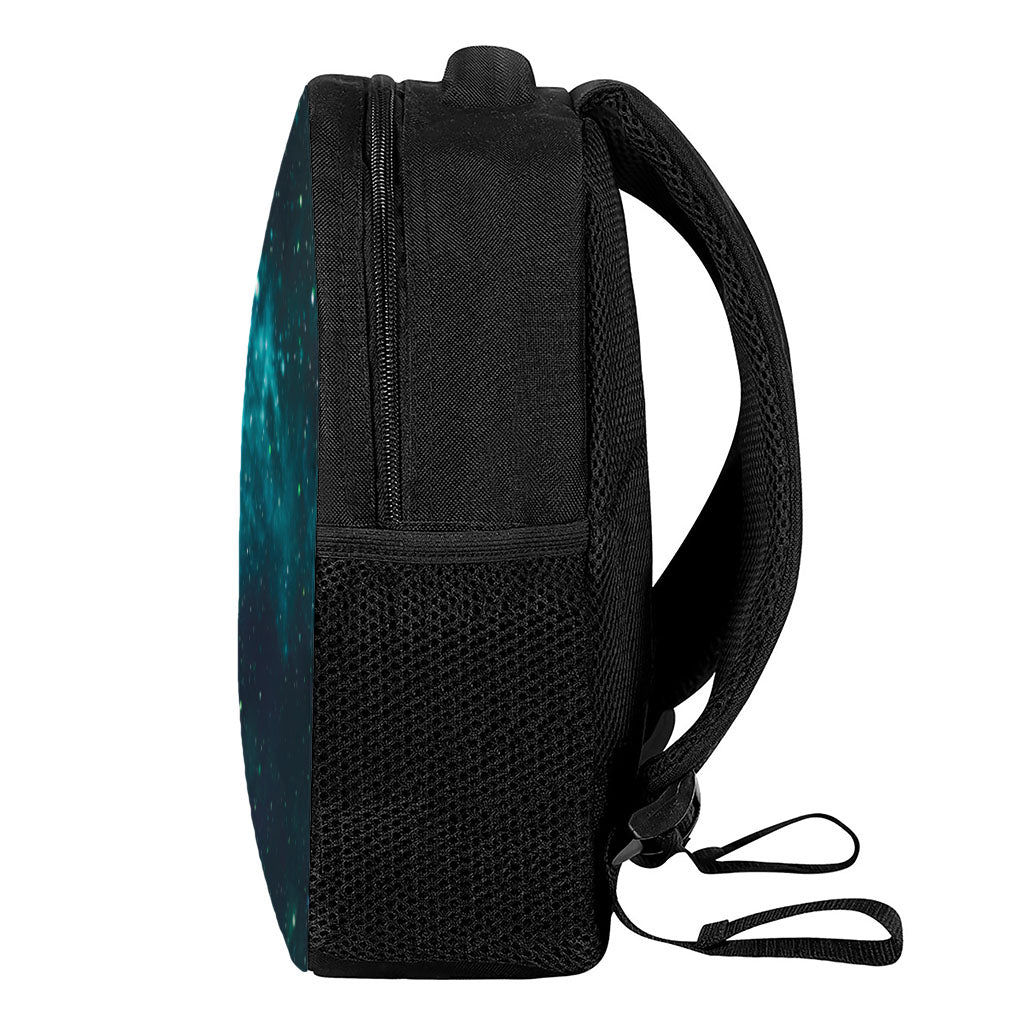 Dark Teal Galaxy Space Print Casual Backpack