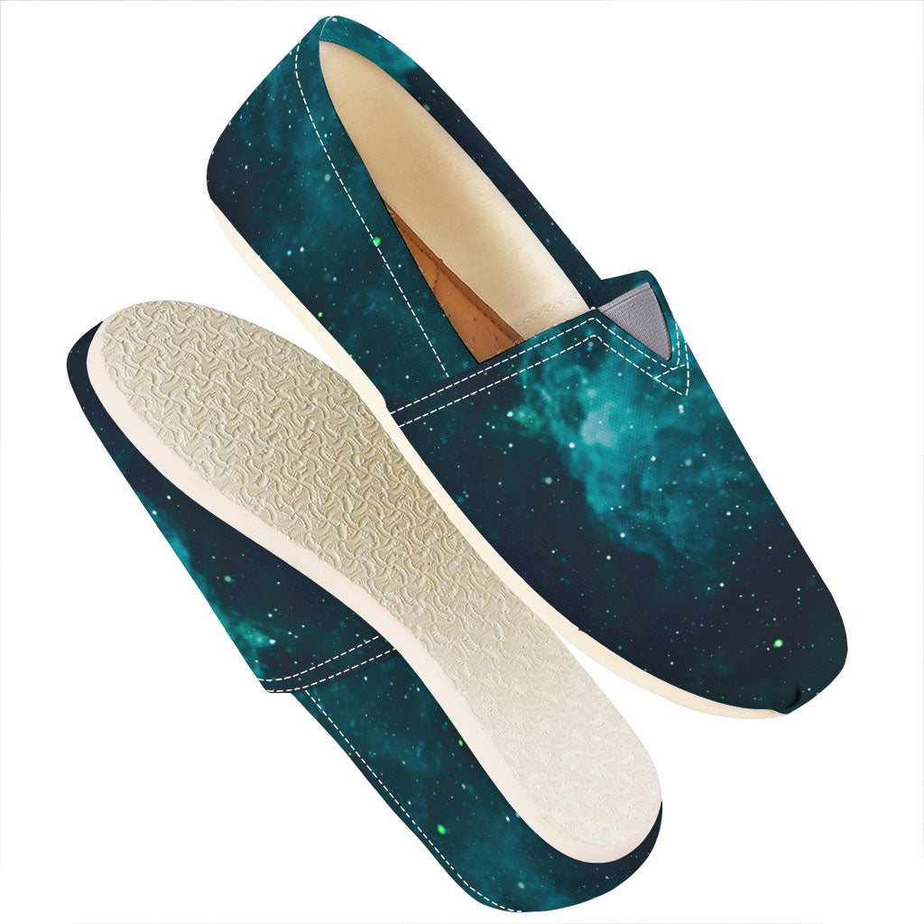 Dark Teal Galaxy Space Print Casual Shoes
