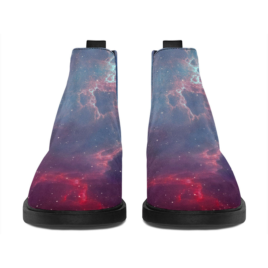 Dark Universe Galaxy Deep Space Print Flat Ankle Boots