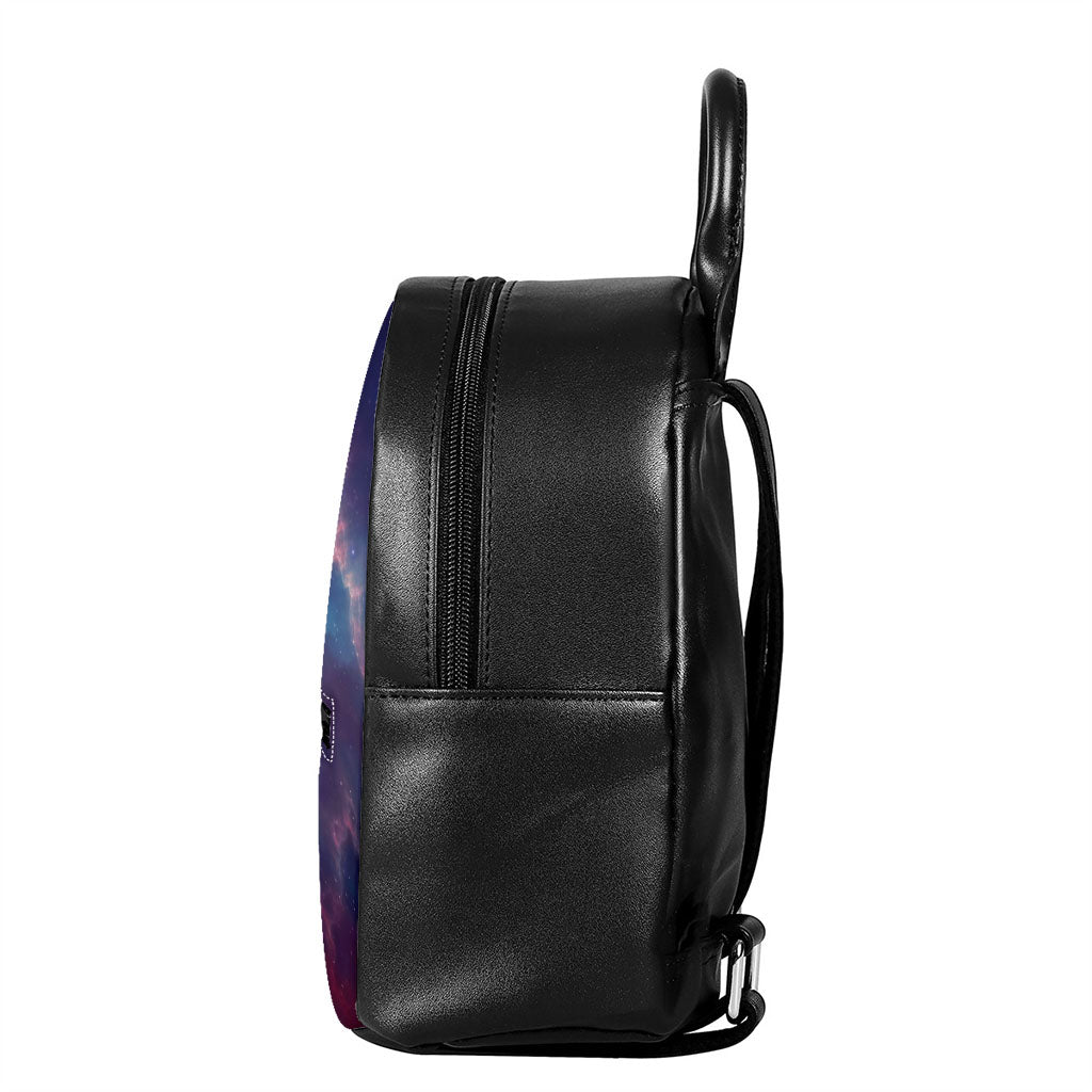 Dark Universe Galaxy Deep Space Print Leather Backpack