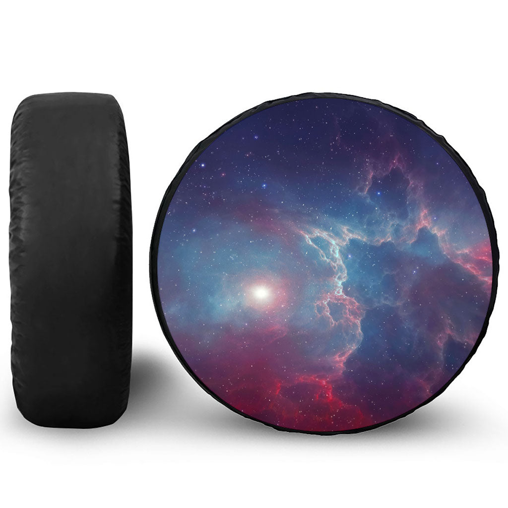 Dark Universe Galaxy Deep Space Print Leather Spare Tire Cover