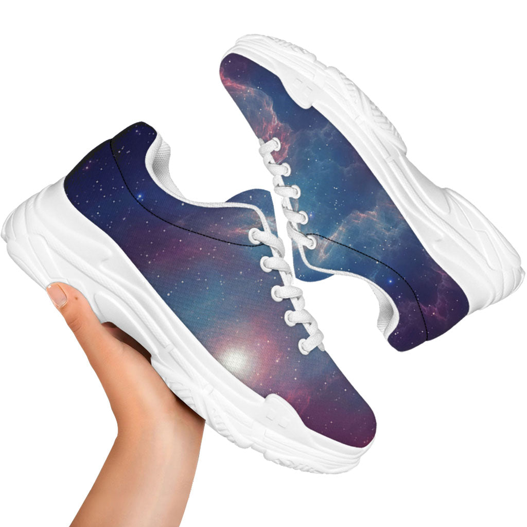 Dark Universe Galaxy Deep Space Print White Chunky Shoes