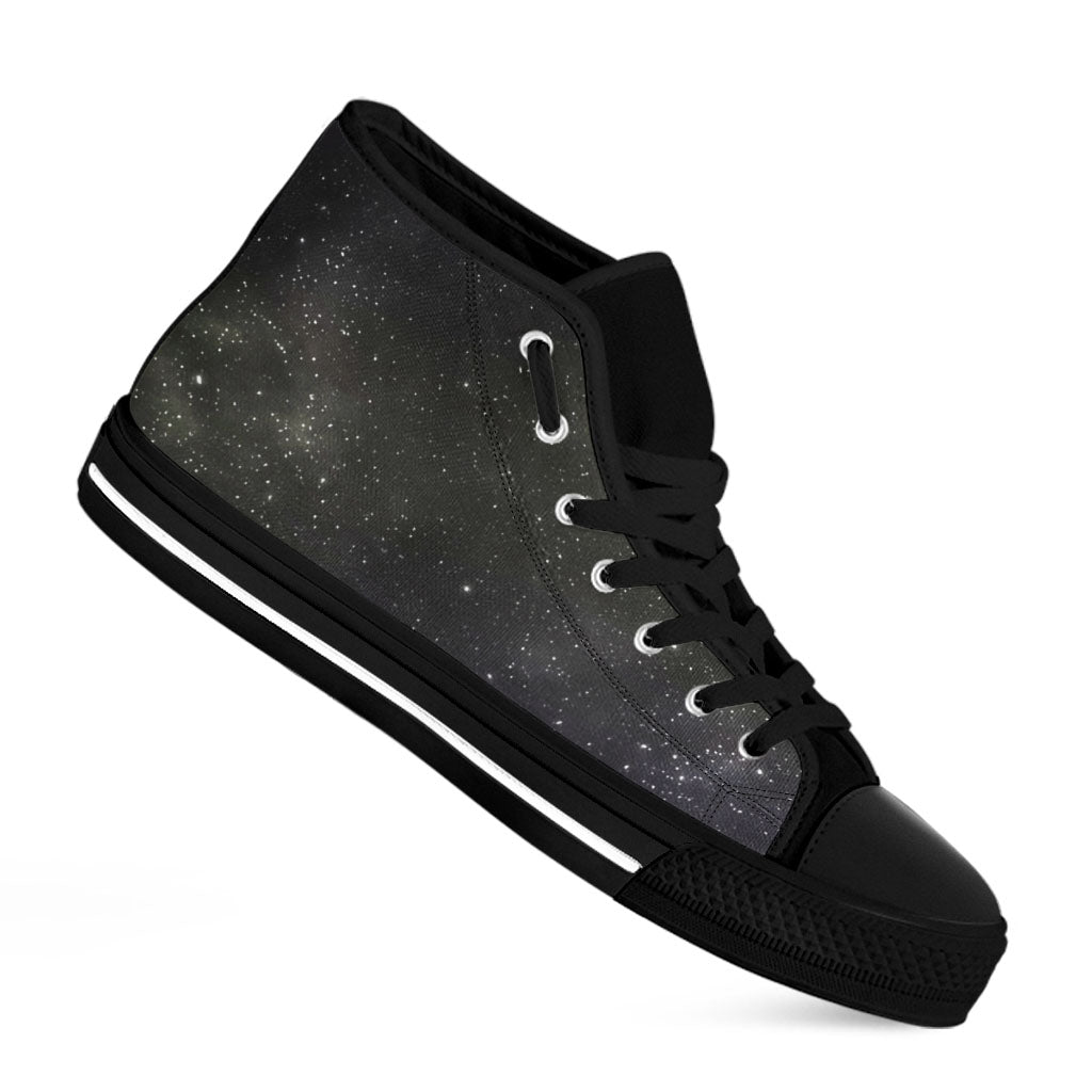Dark Universe Galaxy Outer Space Print Black High Top Sneakers