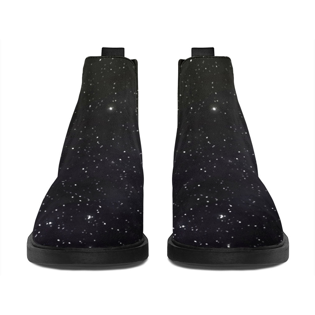 Dark Universe Galaxy Outer Space Print Flat Ankle Boots