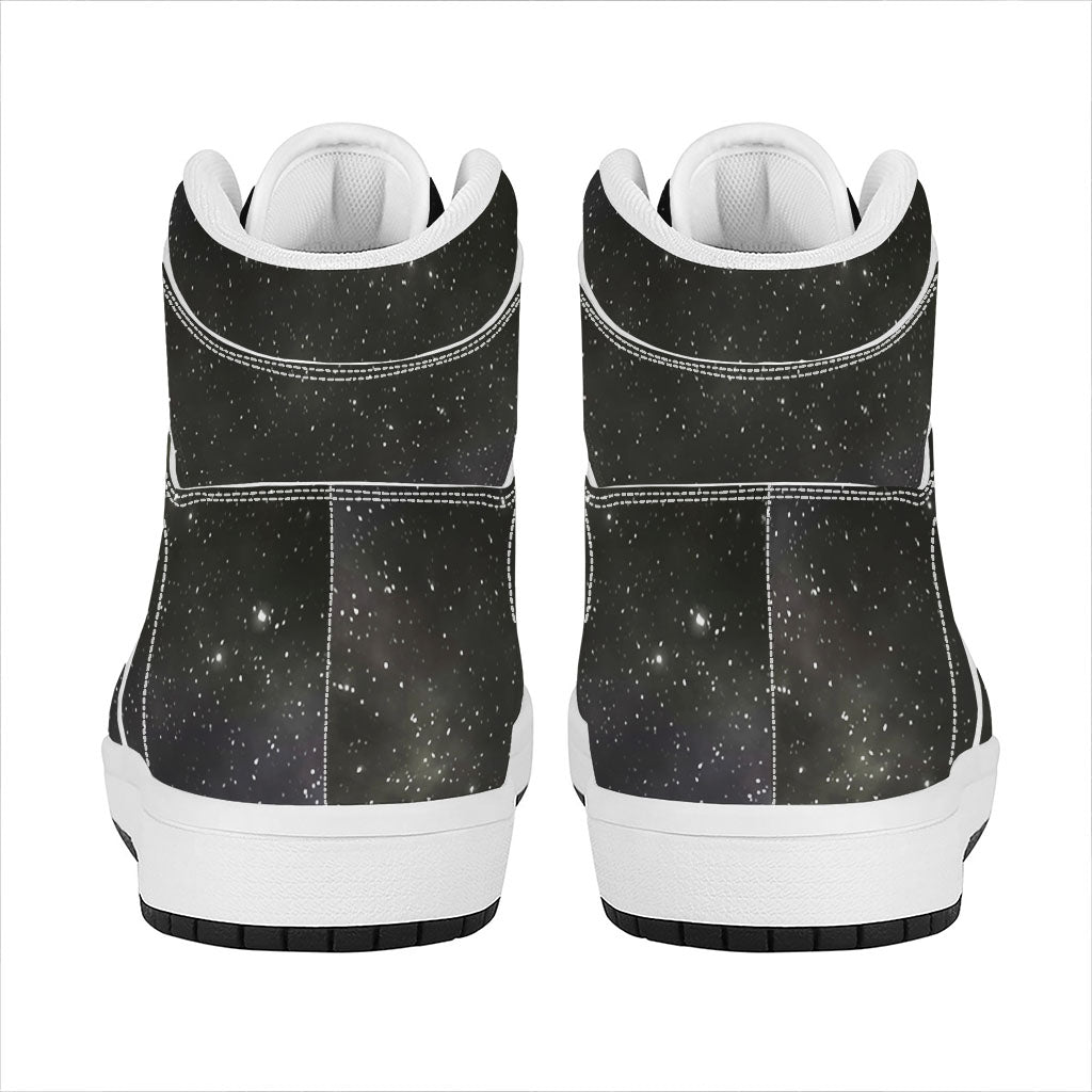 Dark Universe Galaxy Outer Space Print High Top Leather Sneakers