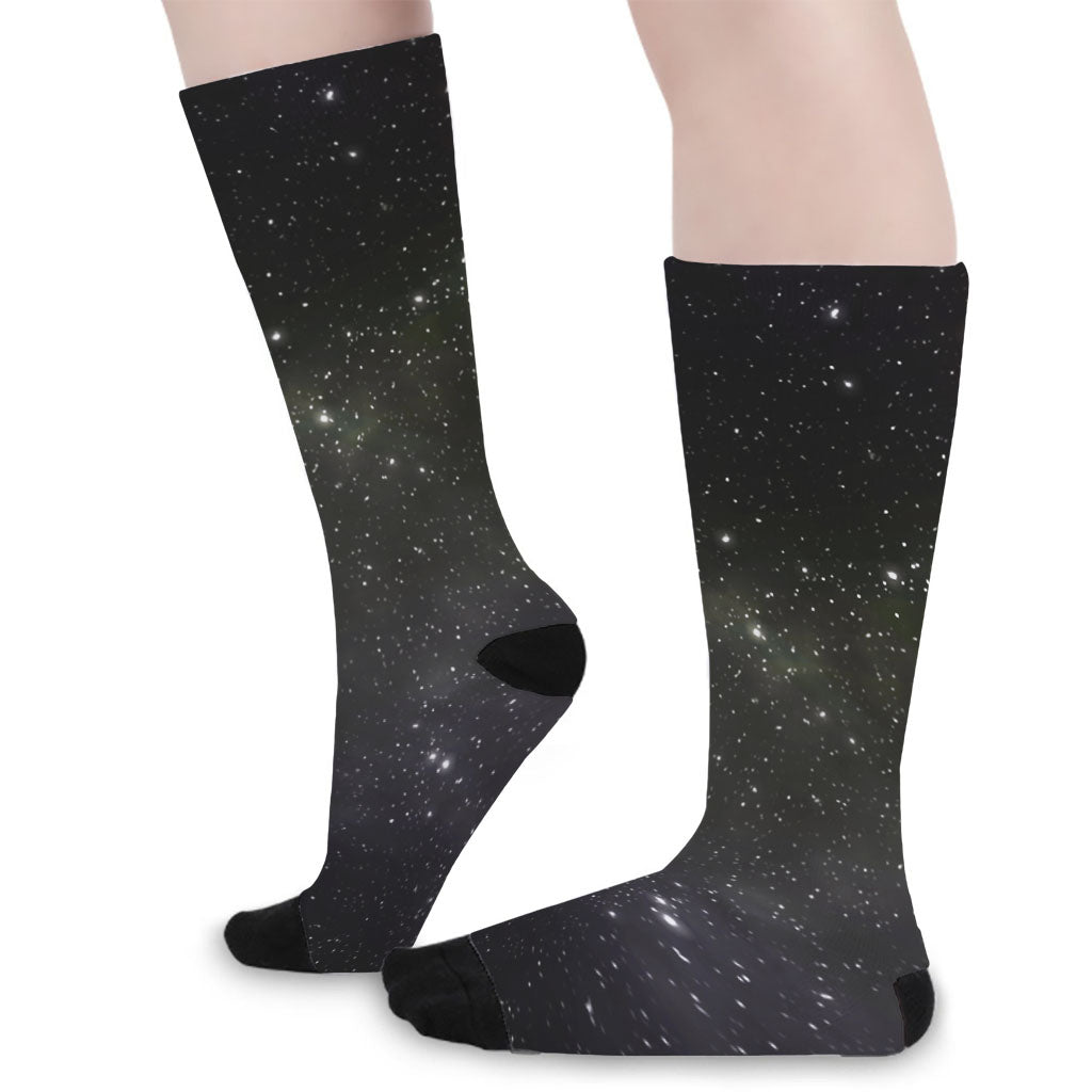 Dark Universe Galaxy Outer Space Print Long Socks