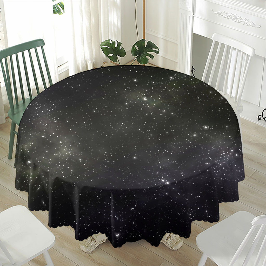 Dark Universe Galaxy Outer Space Print Waterproof Round Tablecloth