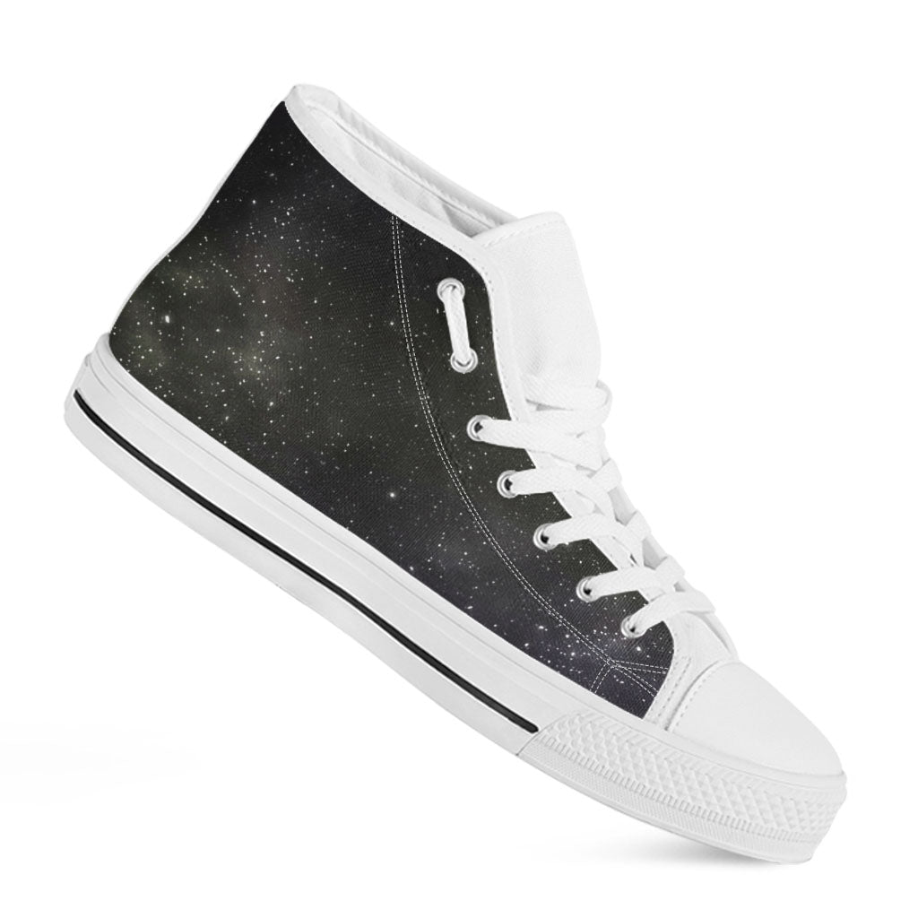 Dark Universe Galaxy Outer Space Print White High Top Sneakers