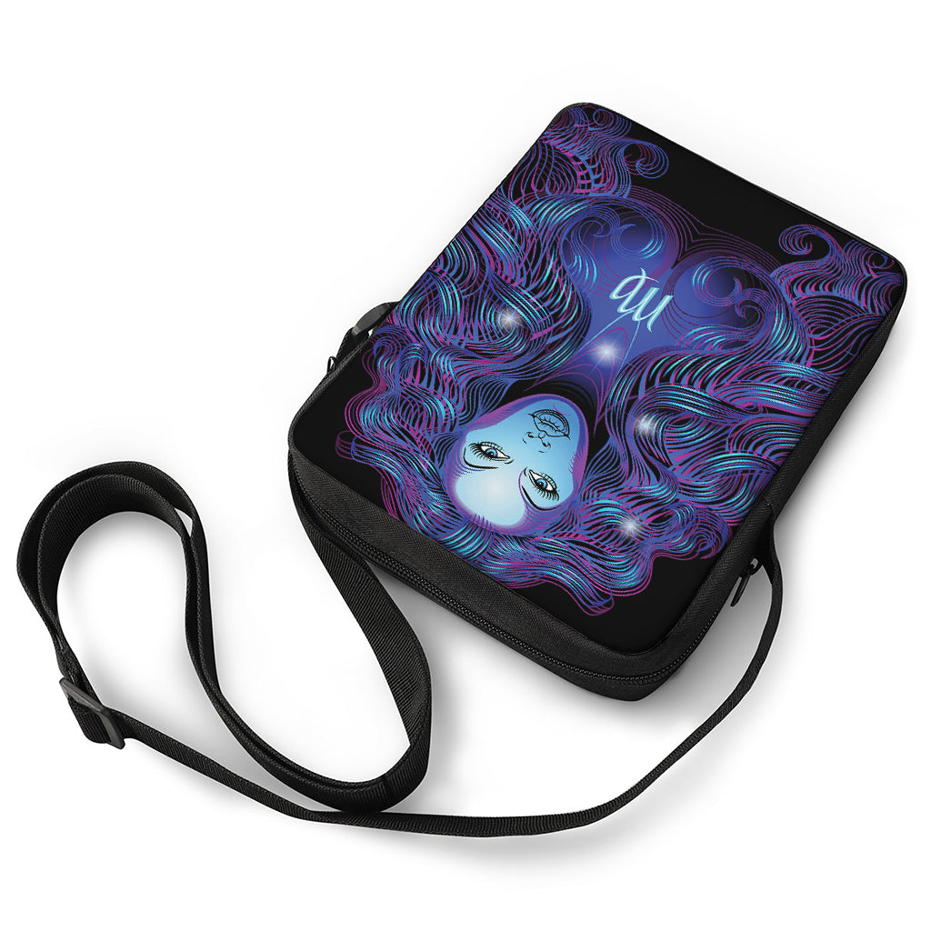 Dark Virgo Zodiac Sign Print Rectangular Crossbody Bag