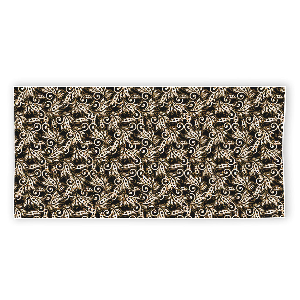 Dark Western Floral Pattern Print Beach Towel