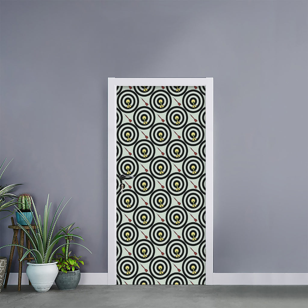 Dartboard Cartoon Pattern Print Door Sticker