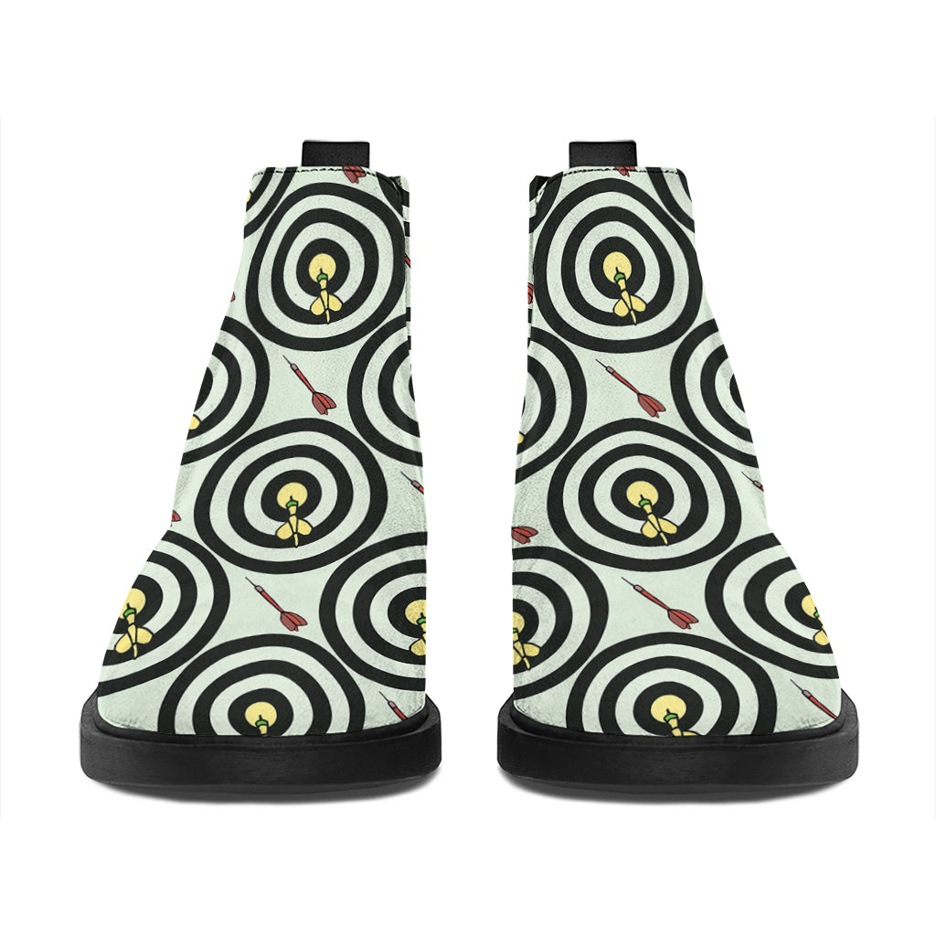 Dartboard Cartoon Pattern Print Flat Ankle Boots