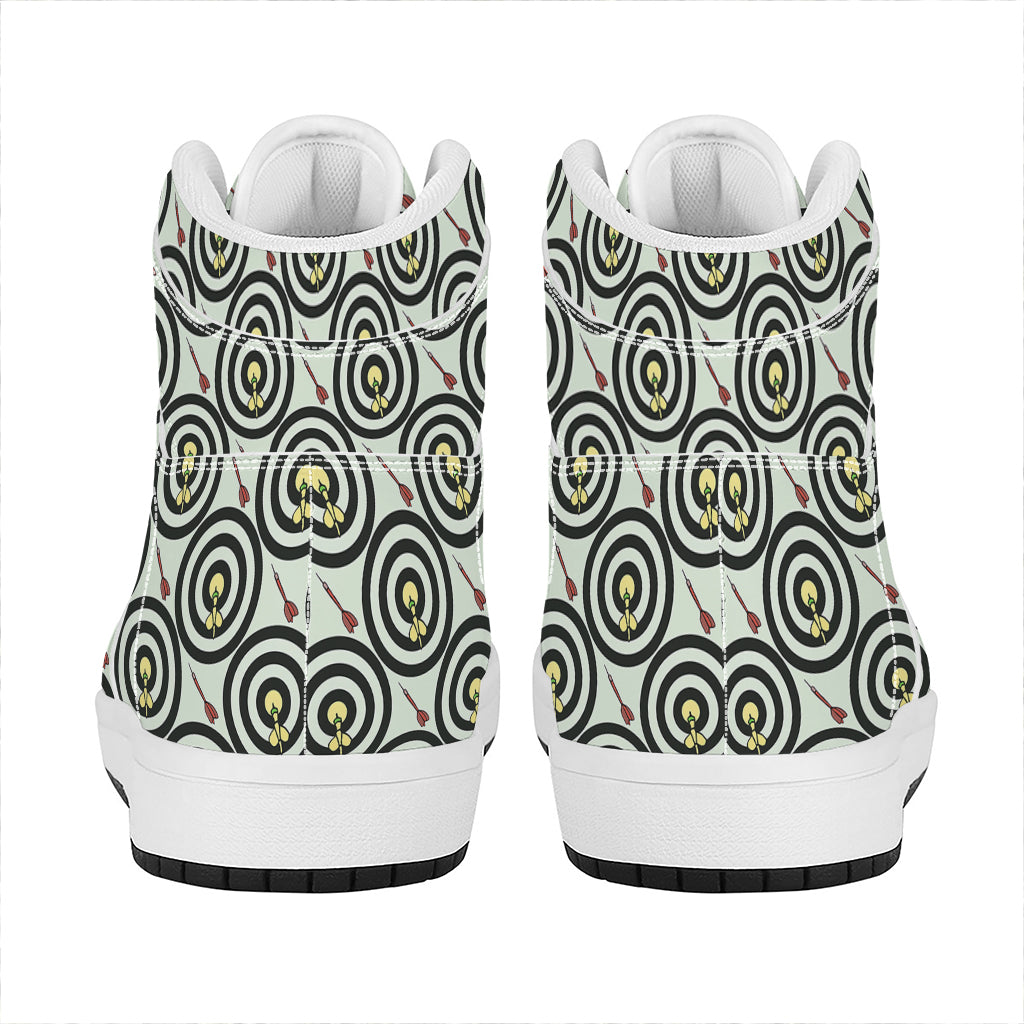 Dartboard Cartoon Pattern Print High Top Leather Sneakers