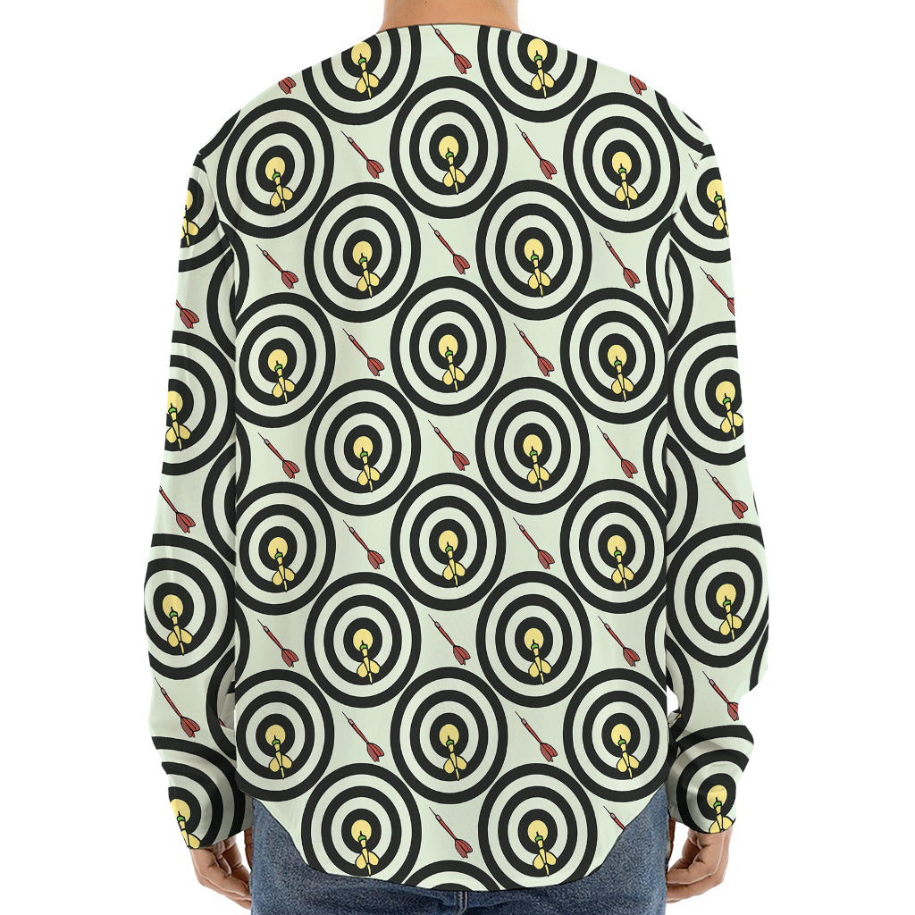 Dartboard Cartoon Pattern Print Long Sleeve Baseball Jersey