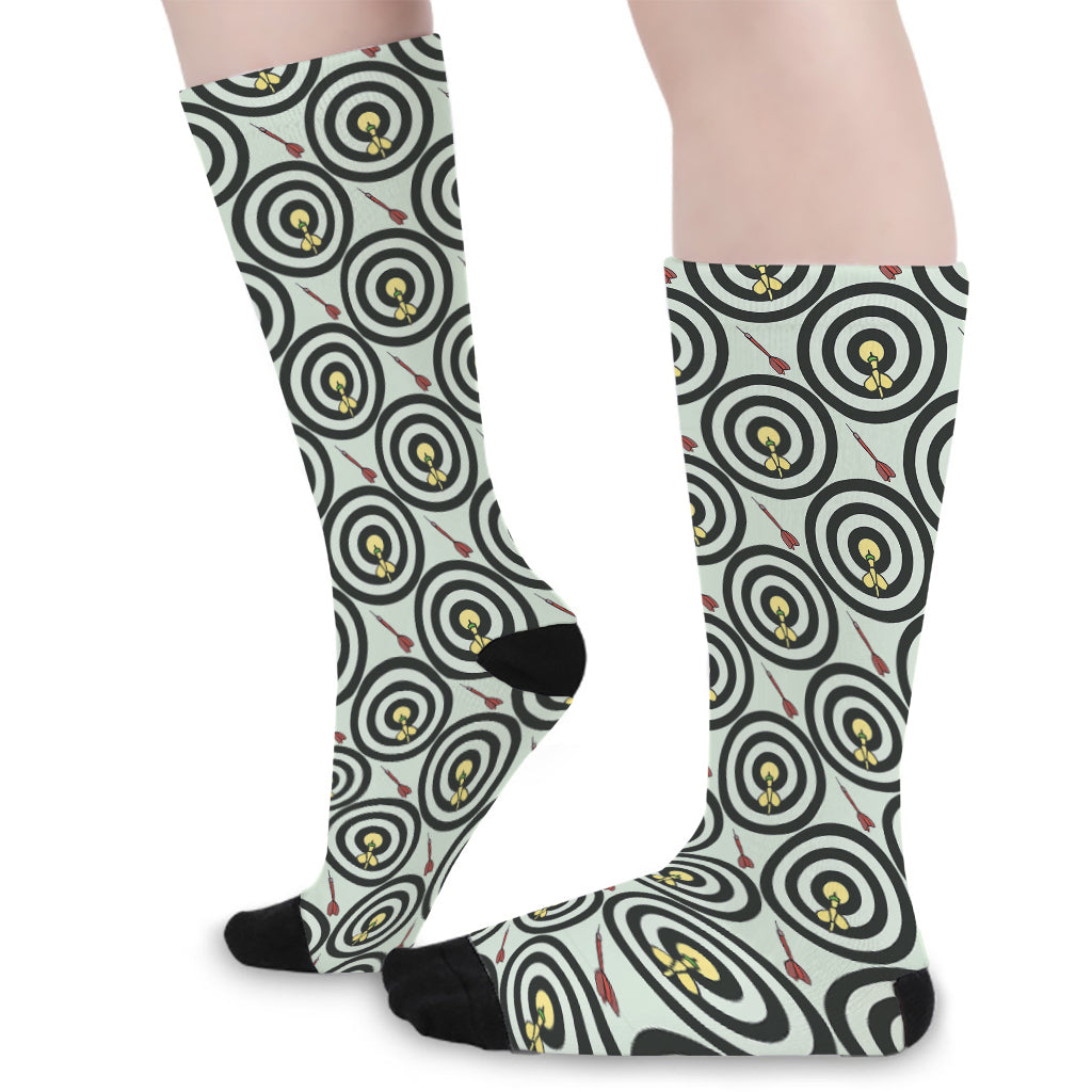 Dartboard Cartoon Pattern Print Long Socks