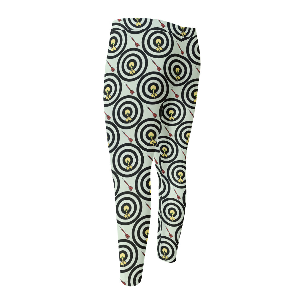 Dartboard Cartoon Pattern Print Men's Compression Pants