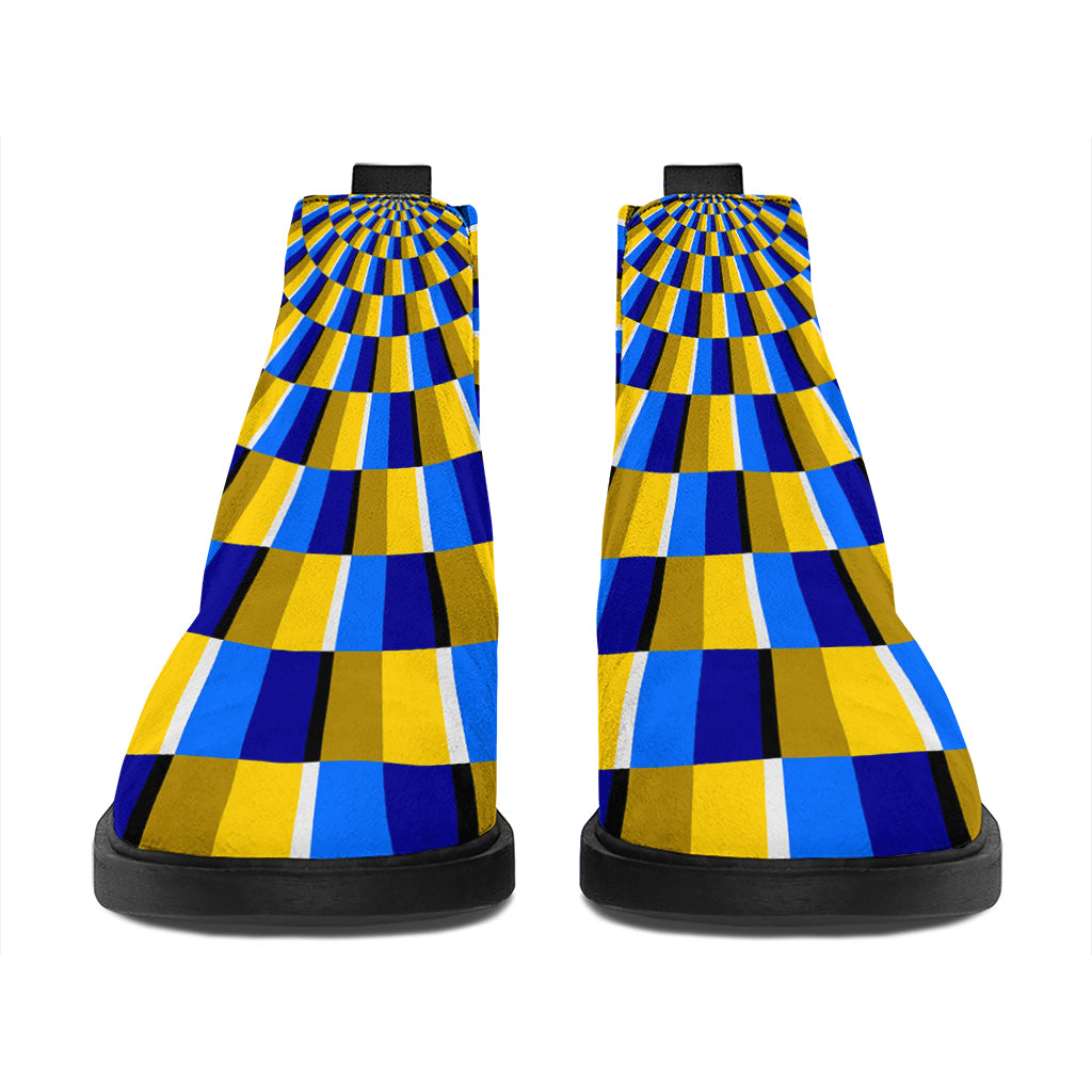 Dartboard Moving Optical Illusion Flat Ankle Boots