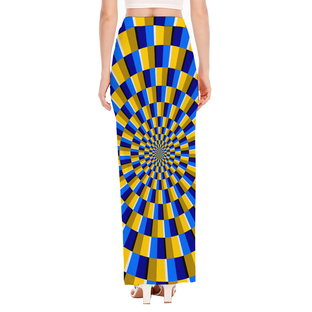 Dartboard Moving Optical Illusion High Slit Maxi Skirt