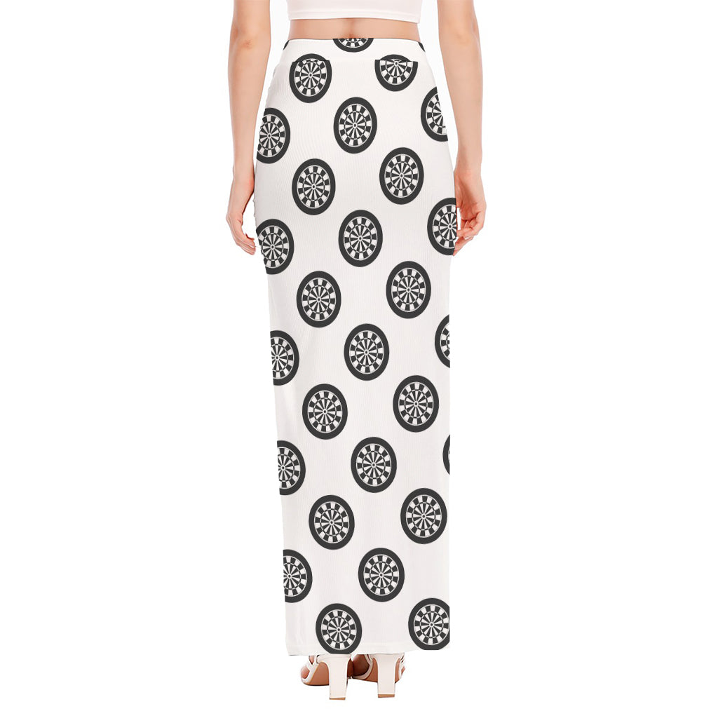 Dartboard Pattern Print High Slit Maxi Skirt