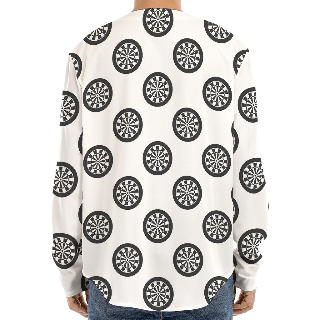 Dartboard Pattern Print Long Sleeve Baseball Jersey