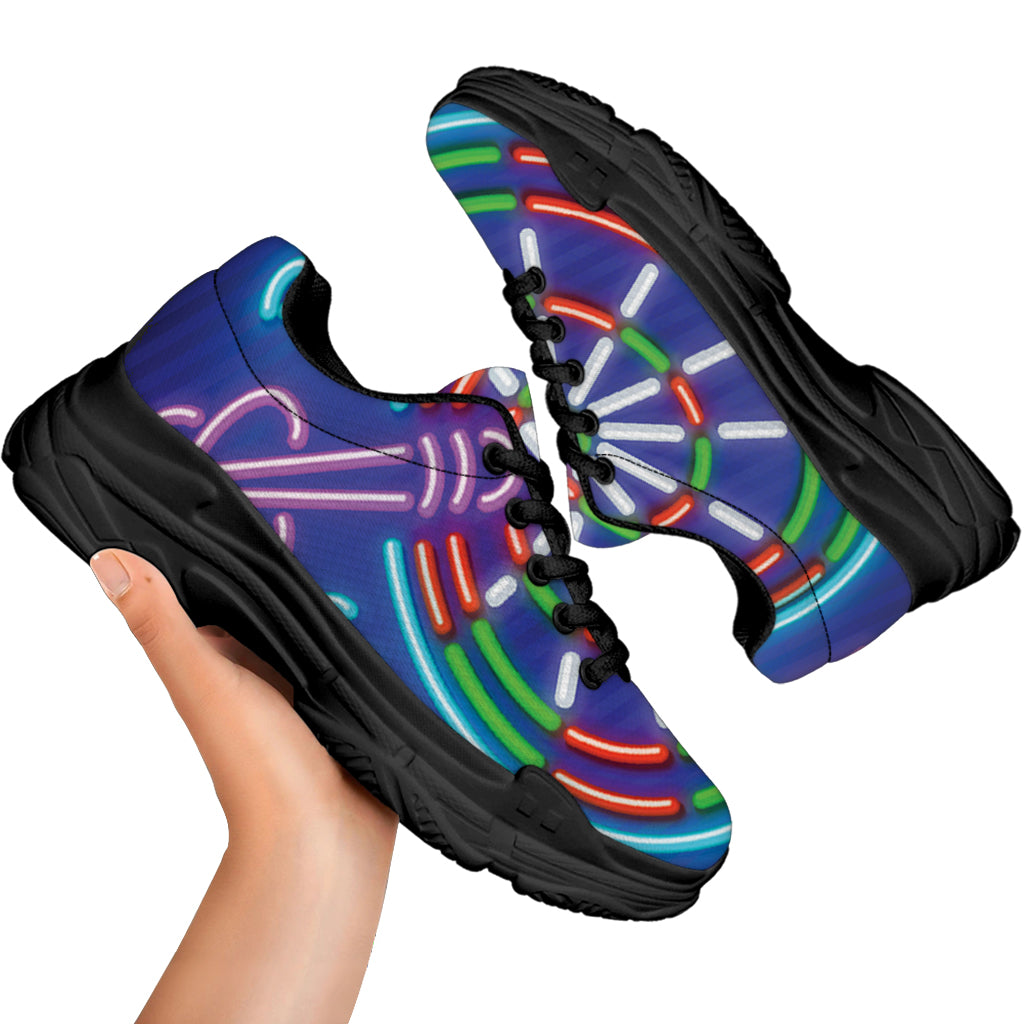 Darts Bar Sign Print Black Chunky Shoes