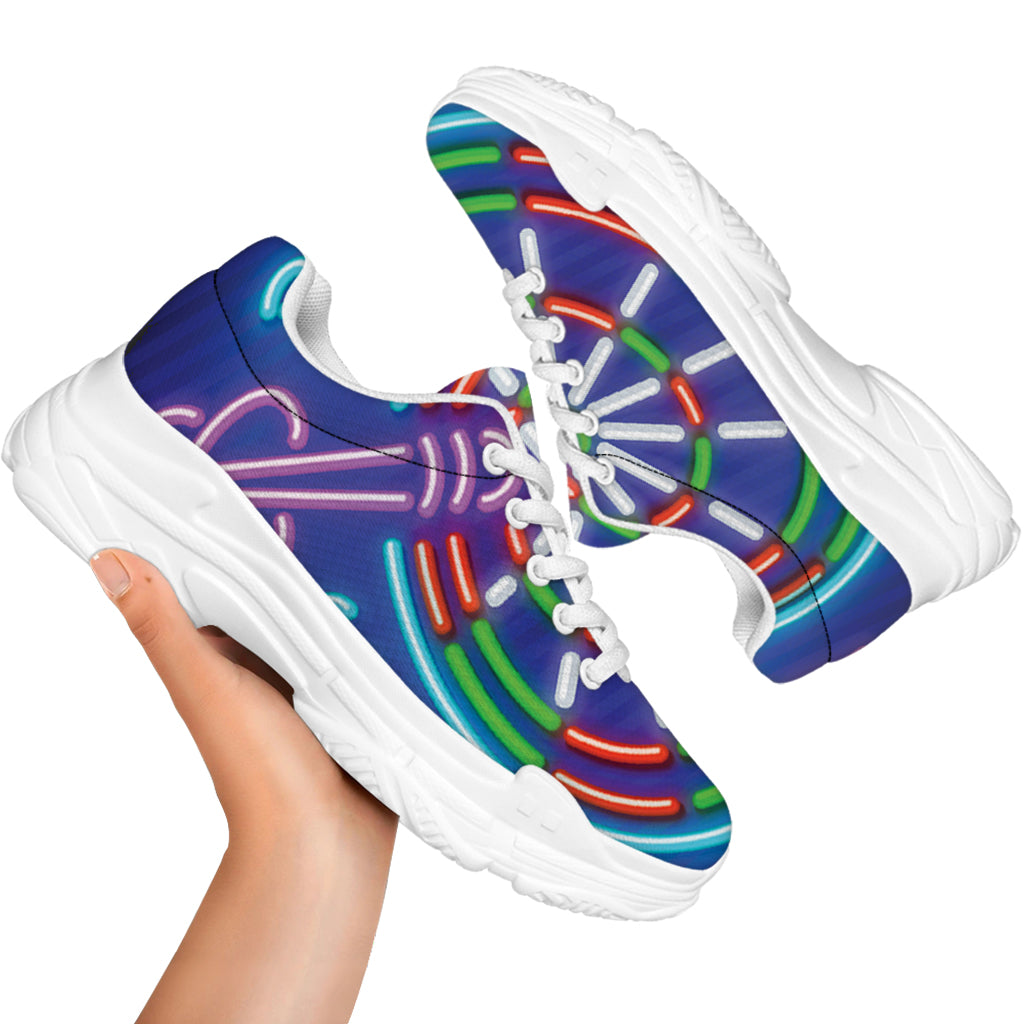 Darts Bar Sign Print White Chunky Shoes