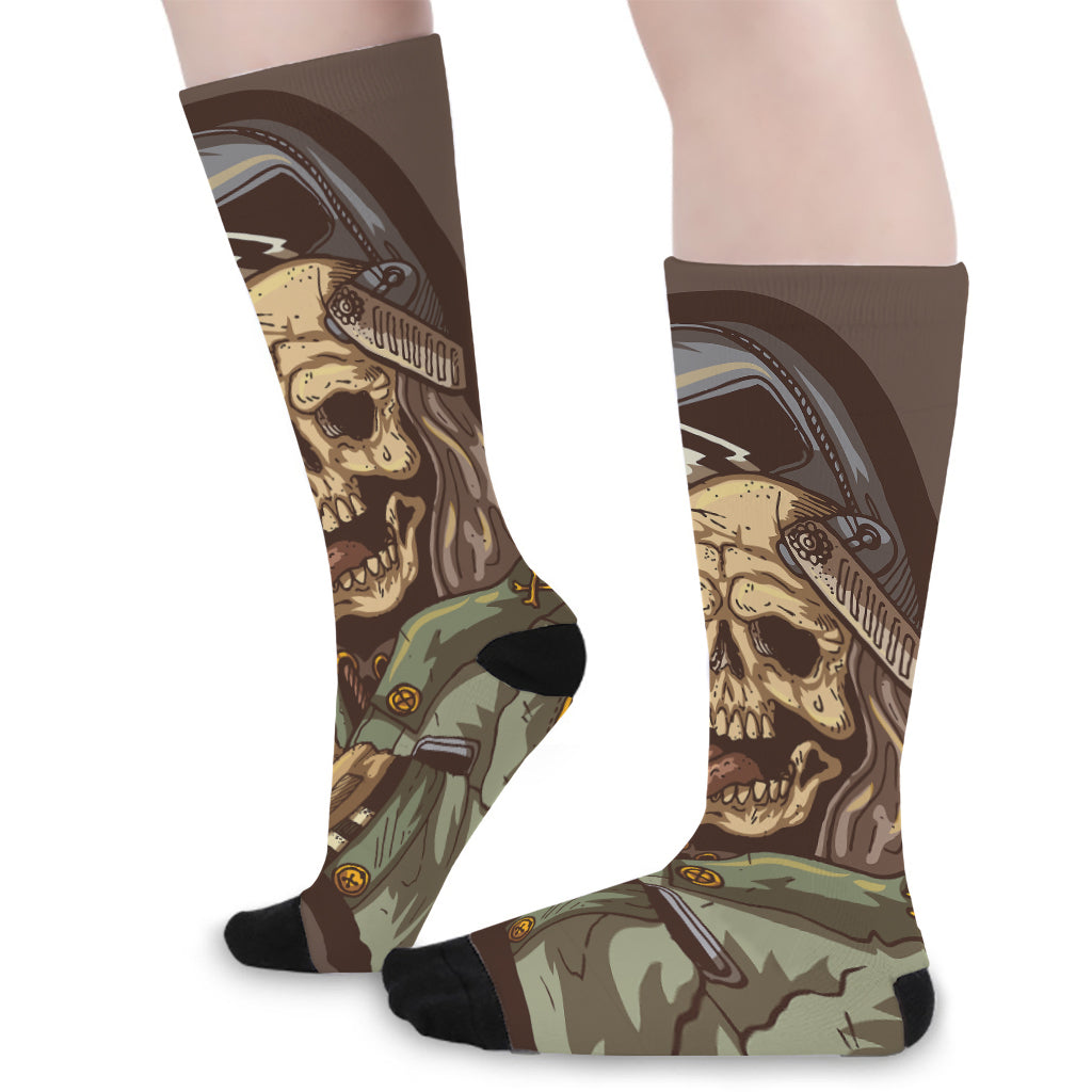 Dead Welder Print Long Socks