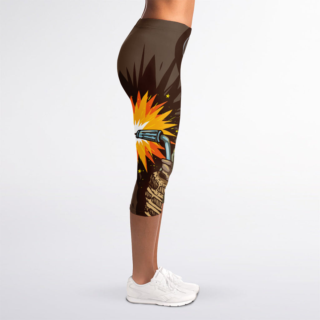 Dead Welder Print Women's Capri Leggings