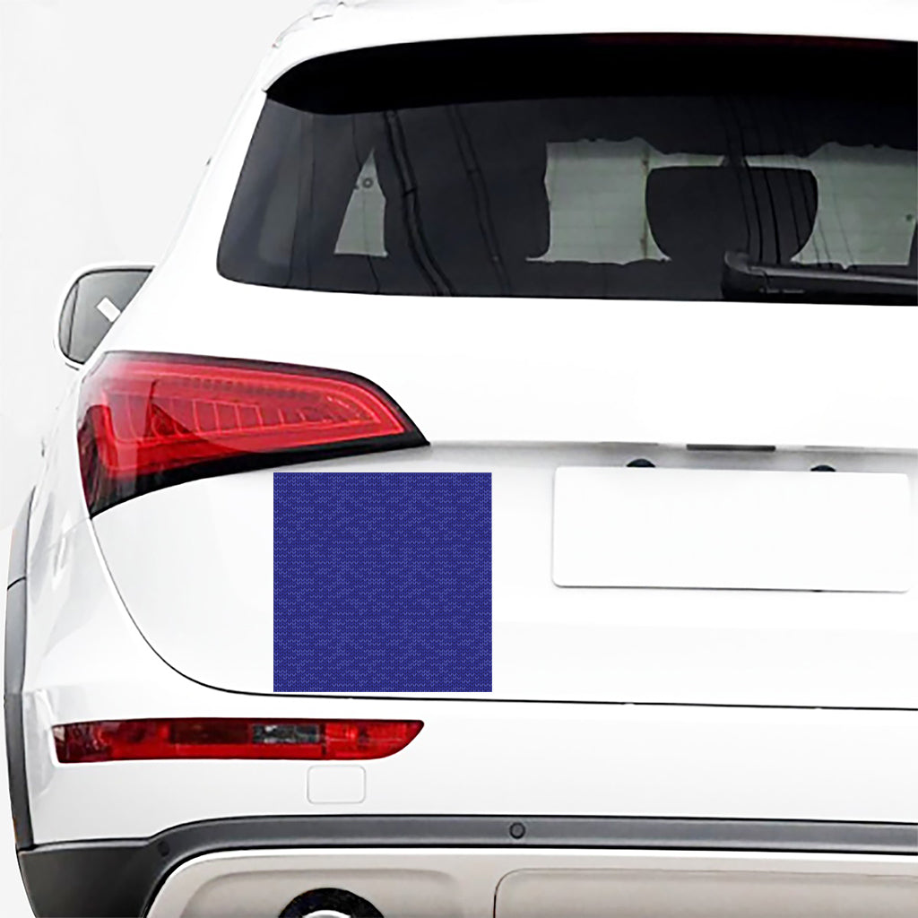 Deep Blue Knitted Pattern Print Car Sticker