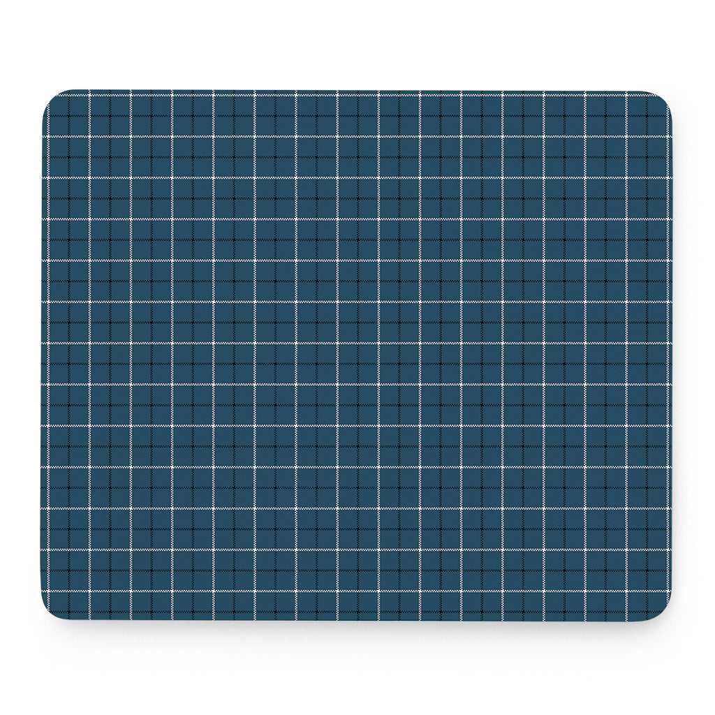 Deep Blue Tattersall Pattern Print Mouse Pad