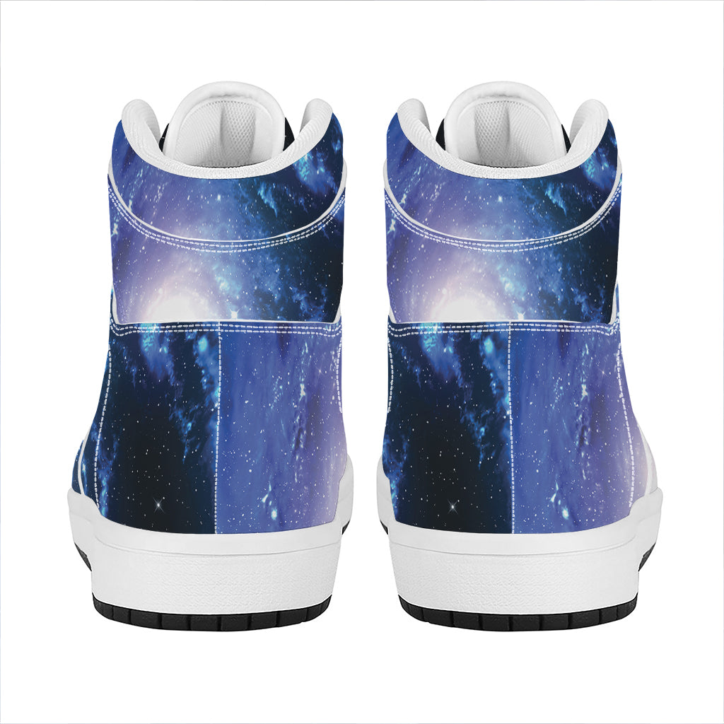 Deep Space Milky Way Print High Top Leather Sneakers