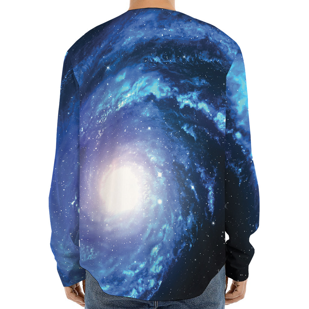 Deep Space Milky Way Print Long Sleeve Baseball Jersey