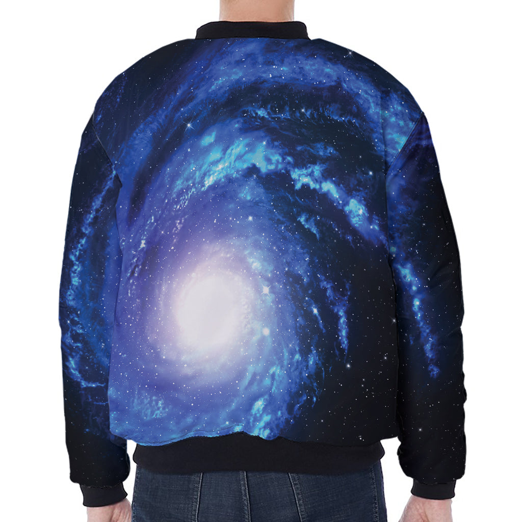 Deep Space Milky Way Print Zip Sleeve Bomber Jacket