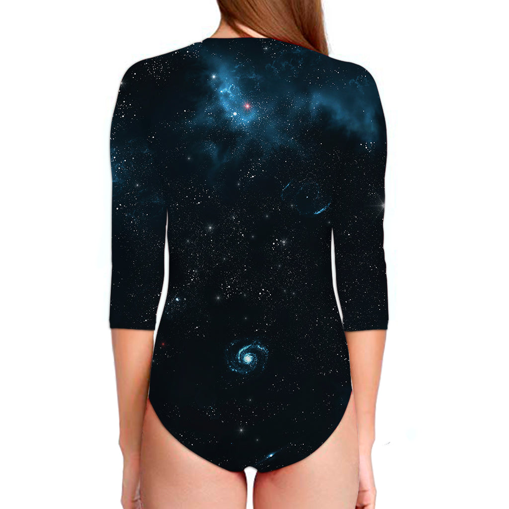 Deep Space Print Long Sleeve Swimsuit