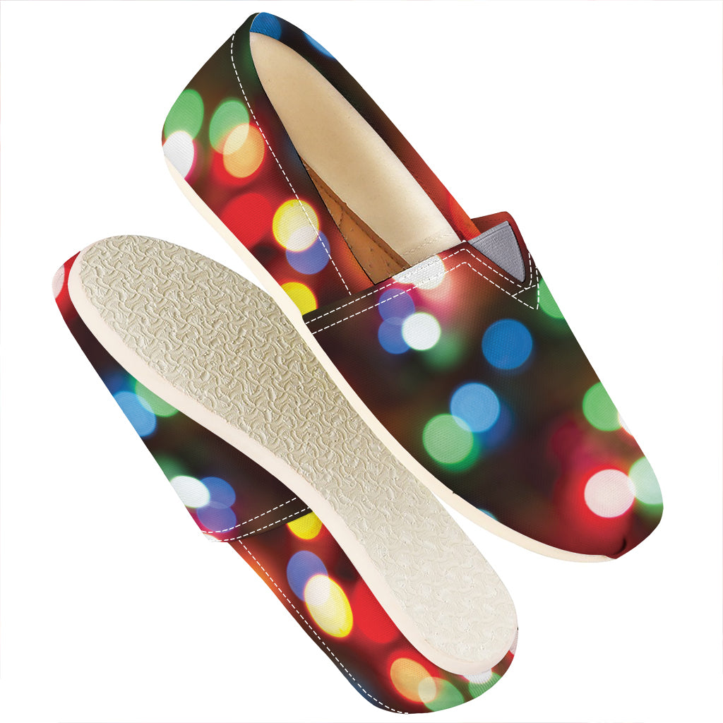 Defocused Christmas Lights Print Casual Shoes