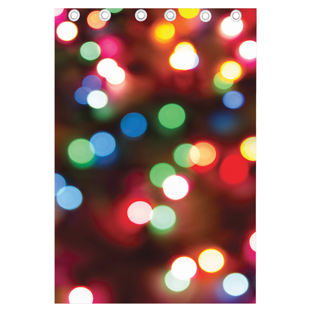 Defocused Christmas Lights Print Curtain
