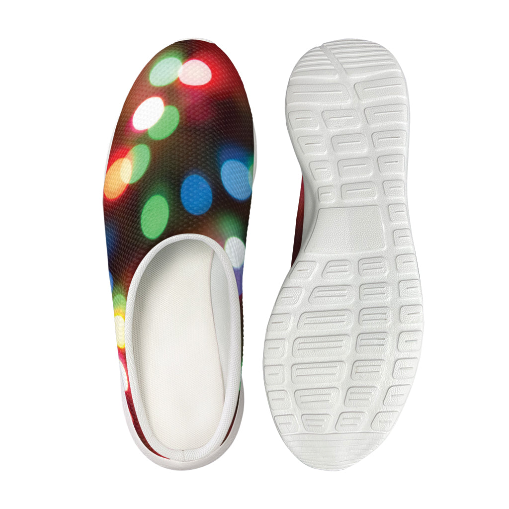 Defocused Christmas Lights Print Mesh Casual Shoes