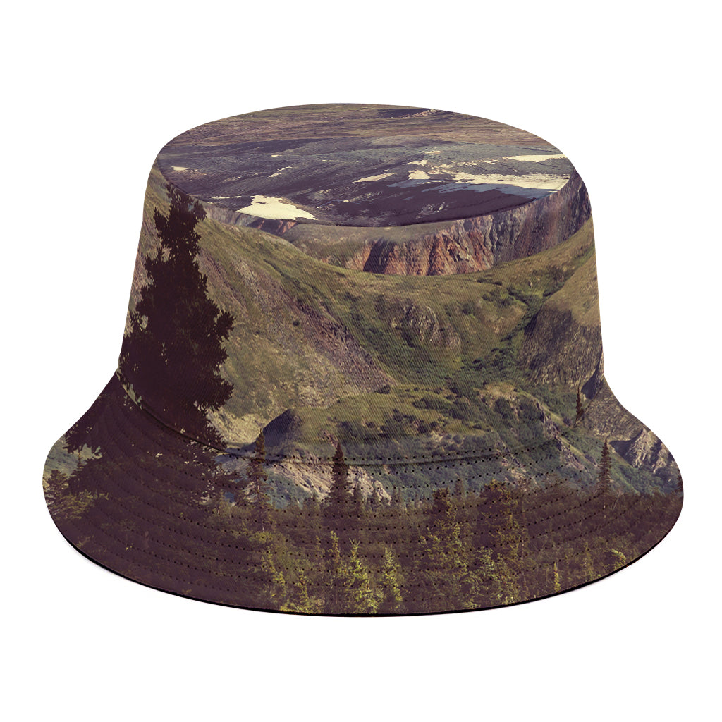 Denali Mountain Print Bucket Hat