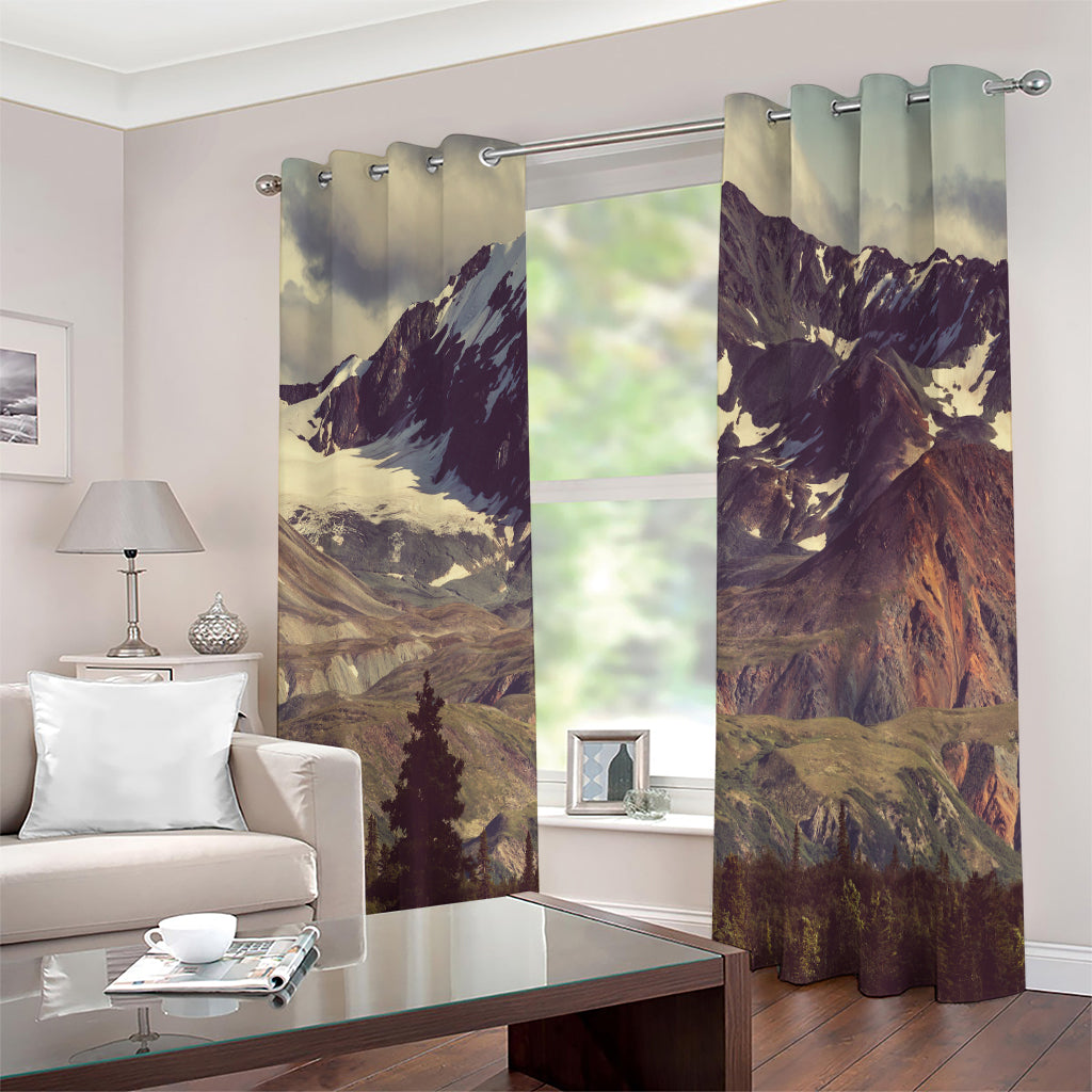 Denali Mountain Print Extra Wide Grommet Curtains