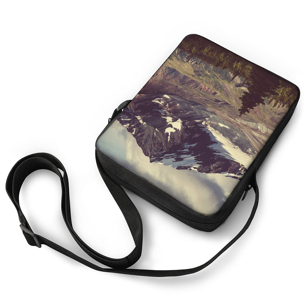 Denali Mountain Print Rectangular Crossbody Bag