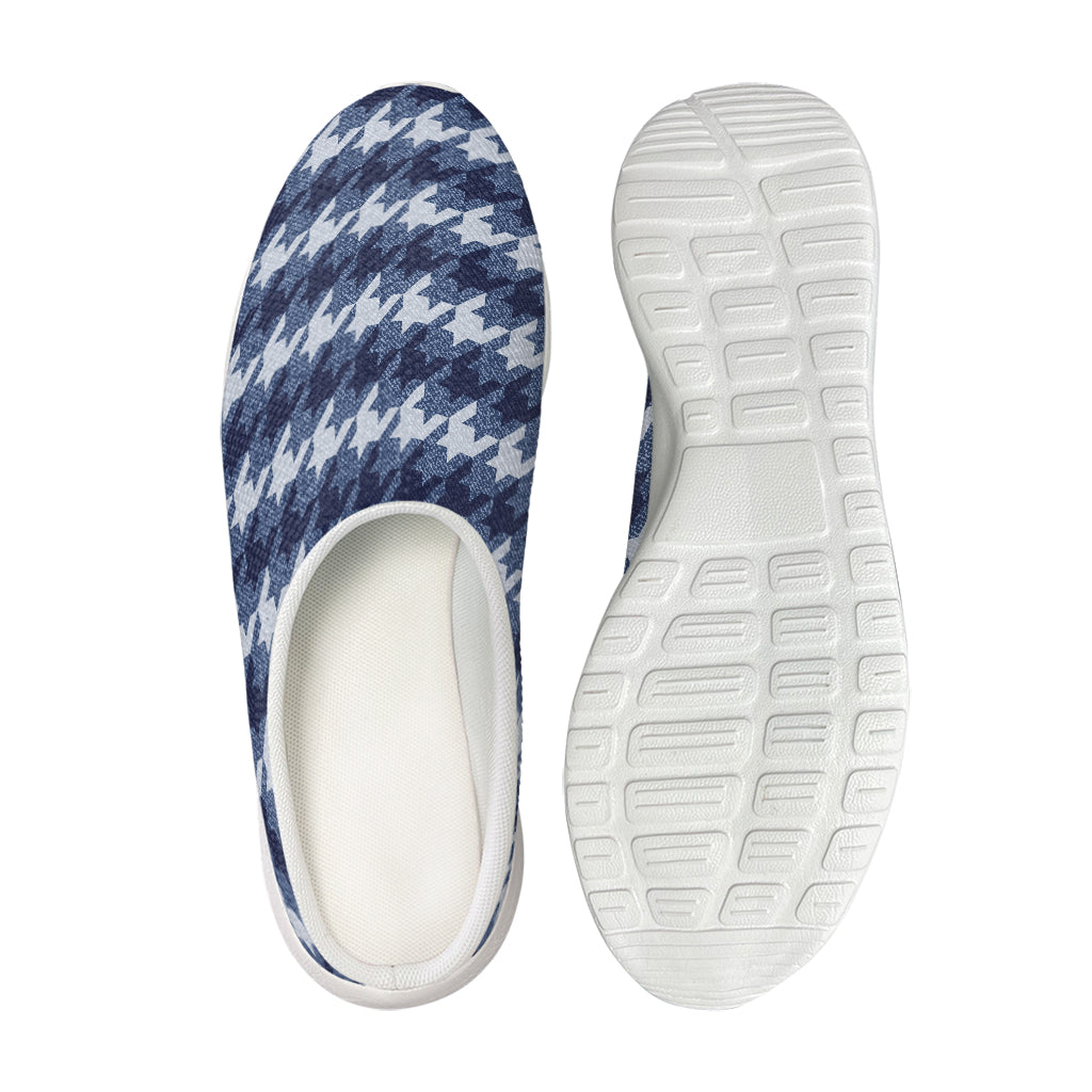 Denim Houndstooth Pattern Print Mesh Casual Shoes