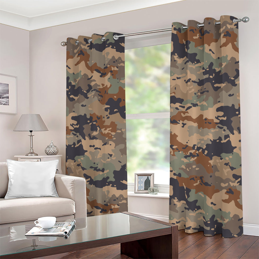 Desert Camouflage Print Extra Wide Grommet Curtains