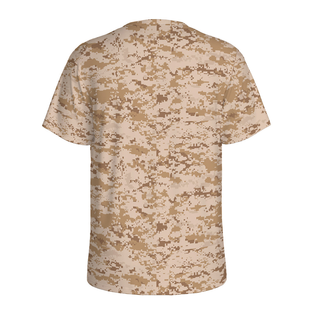 Desert Digital Camo Pattern Print Men's Sports T-Shirt