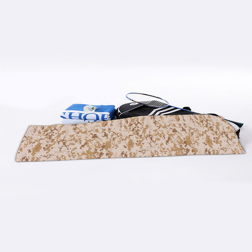 Desert Digital Camo Pattern Print Sports Towel