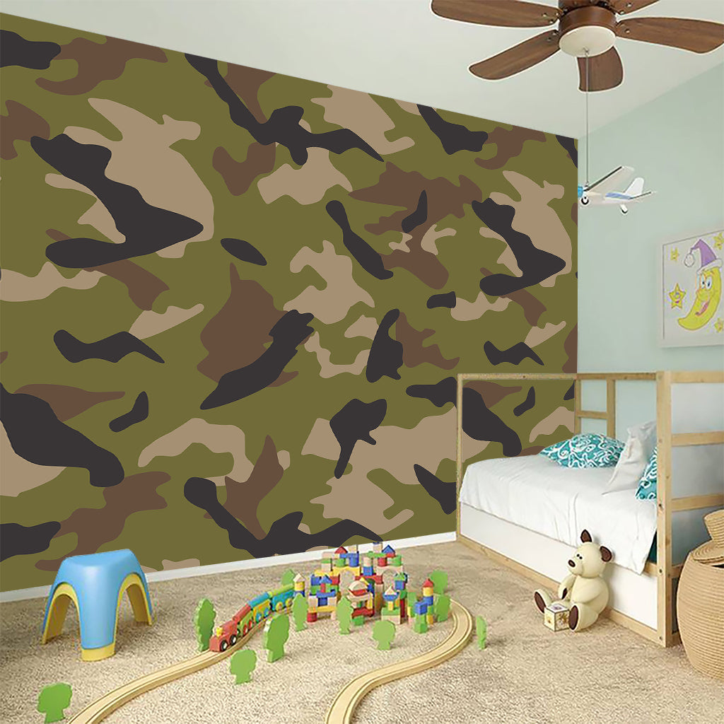 Desert Green Camouflage Print Wall Sticker