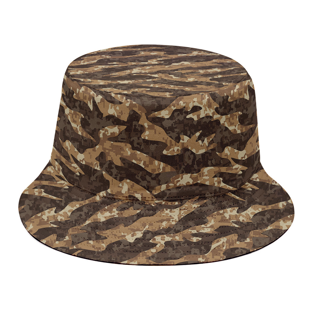 Desert Tiger Stripe Camouflage Print Bucket Hat