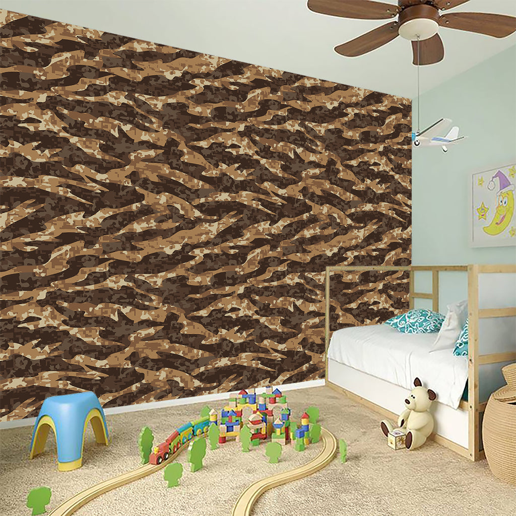 Desert Tiger Stripe Camouflage Print Wall Sticker