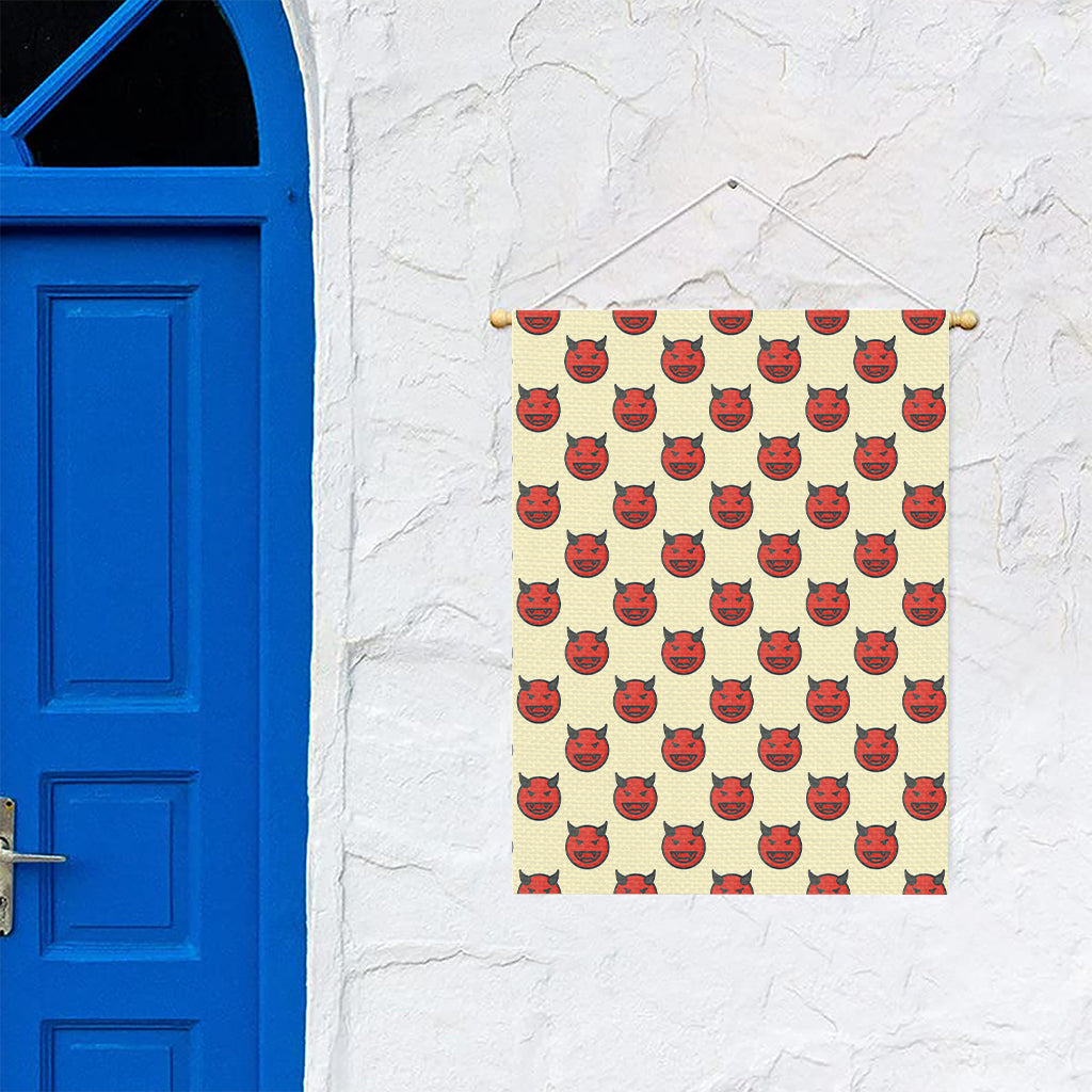 Devil Emoji Pattern Print Garden Flag