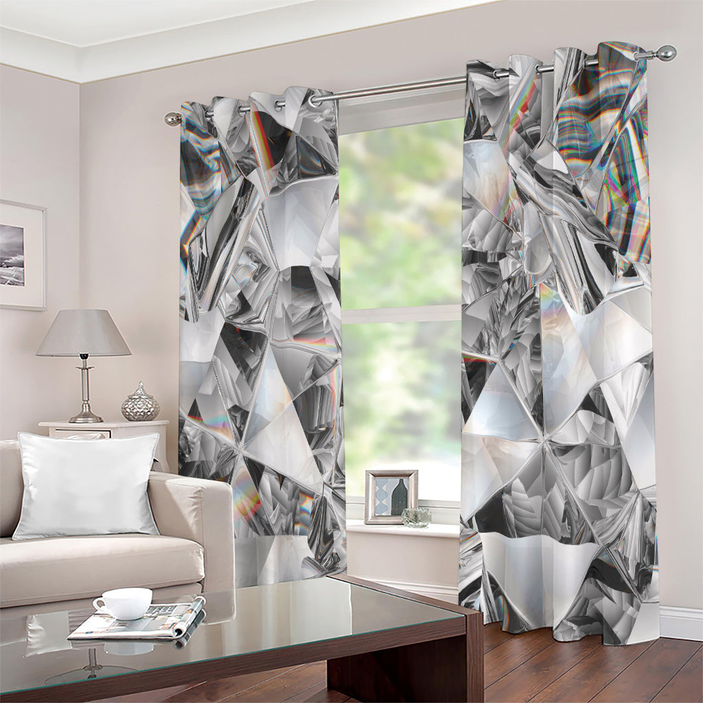 Diamond Artwork Print Extra Wide Grommet Curtains